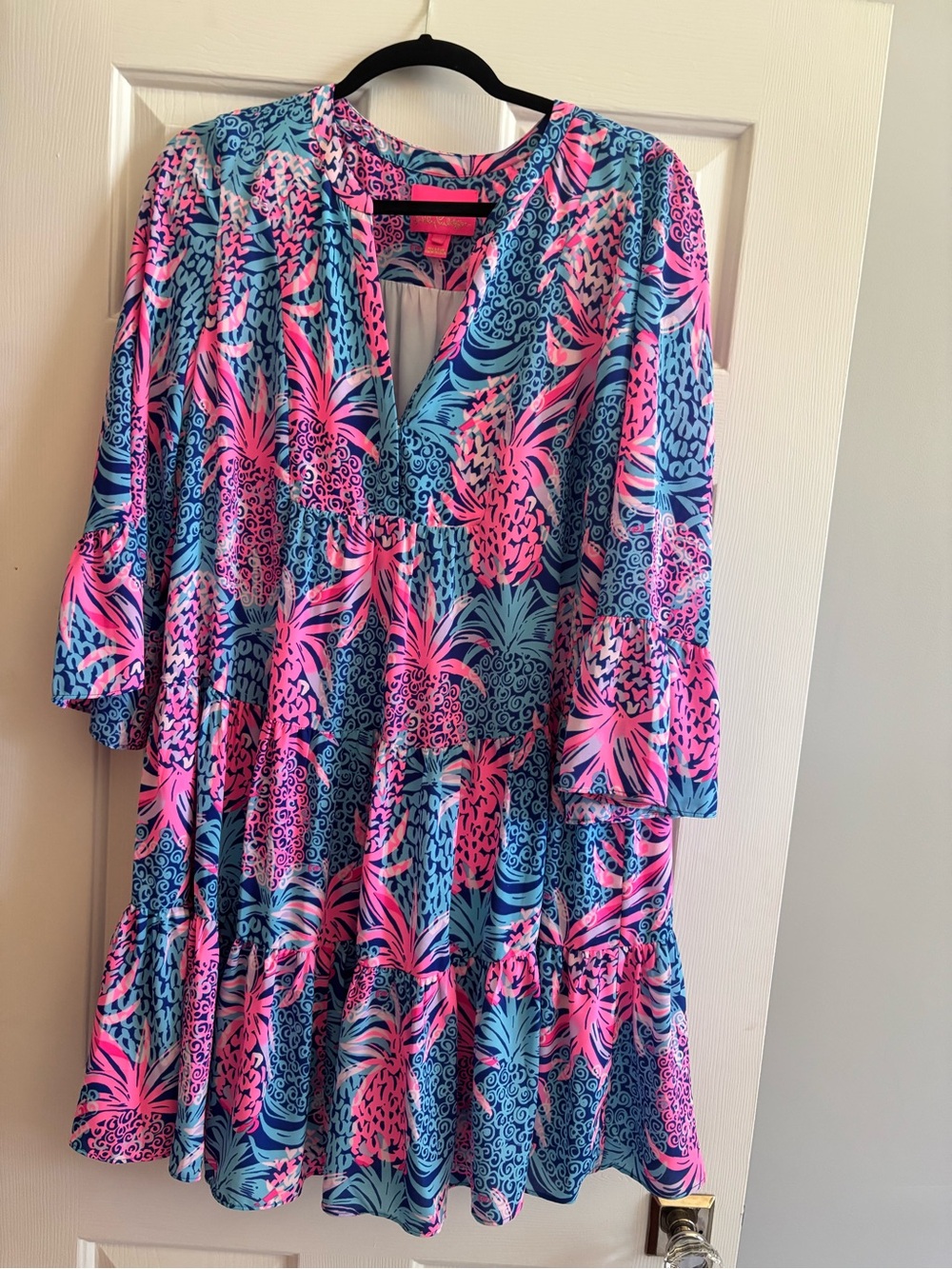 Lilly Pulitzer Pink & Aqua Swirl Print Dress